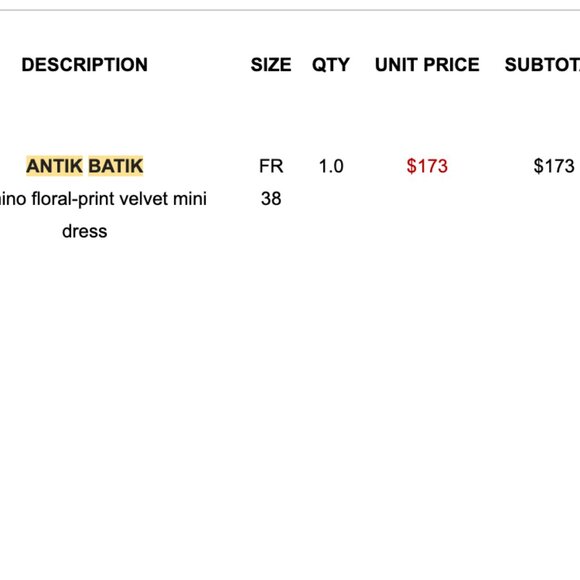 Antik Batik Camino velvet floral dress bell sleeves French designer - Picture 5 of 6